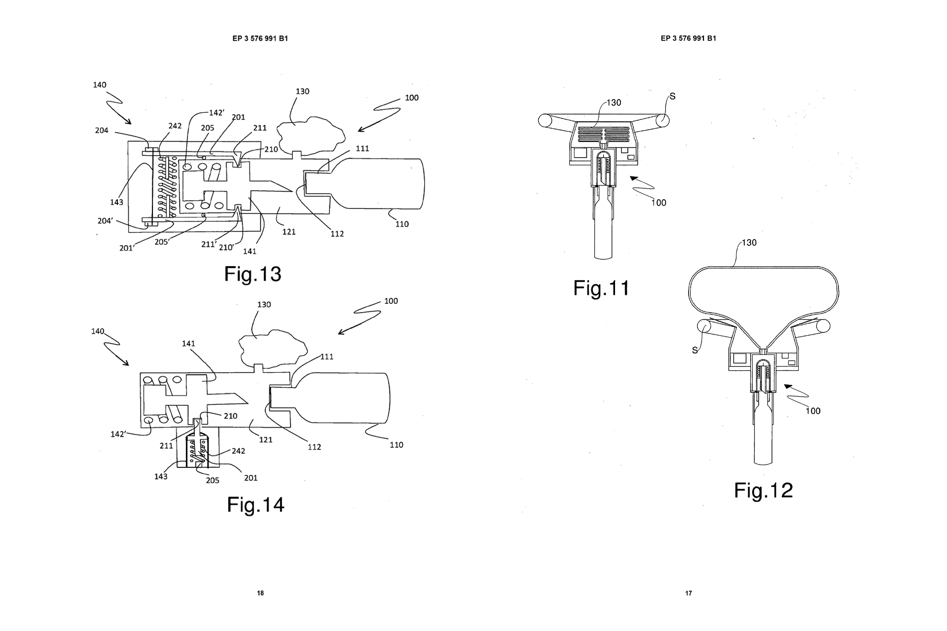Patent drawings of the rechargeable SMA airbag system developed for P11 Emeth