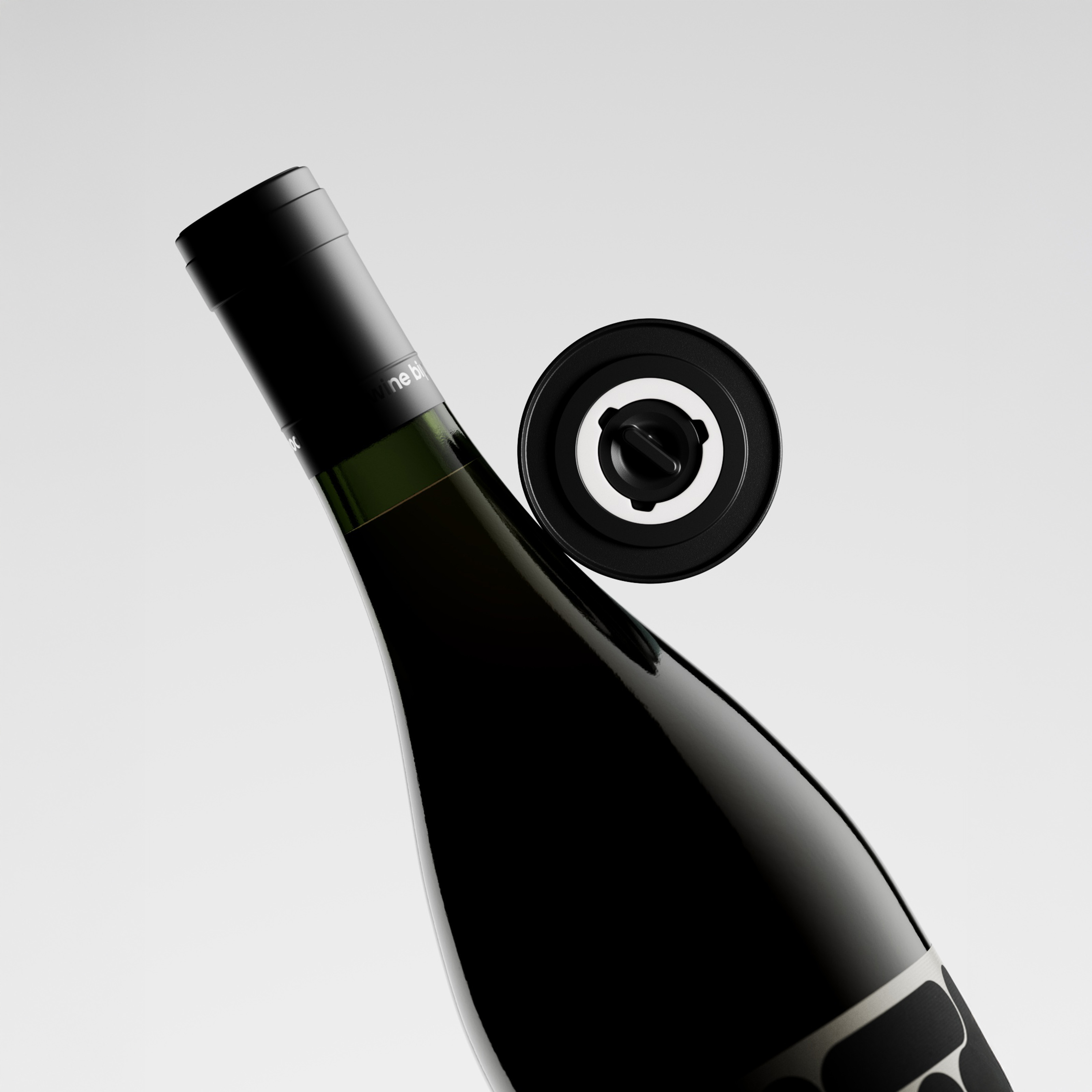 Kabuto wine preservation stopper fitted to a wine bottle