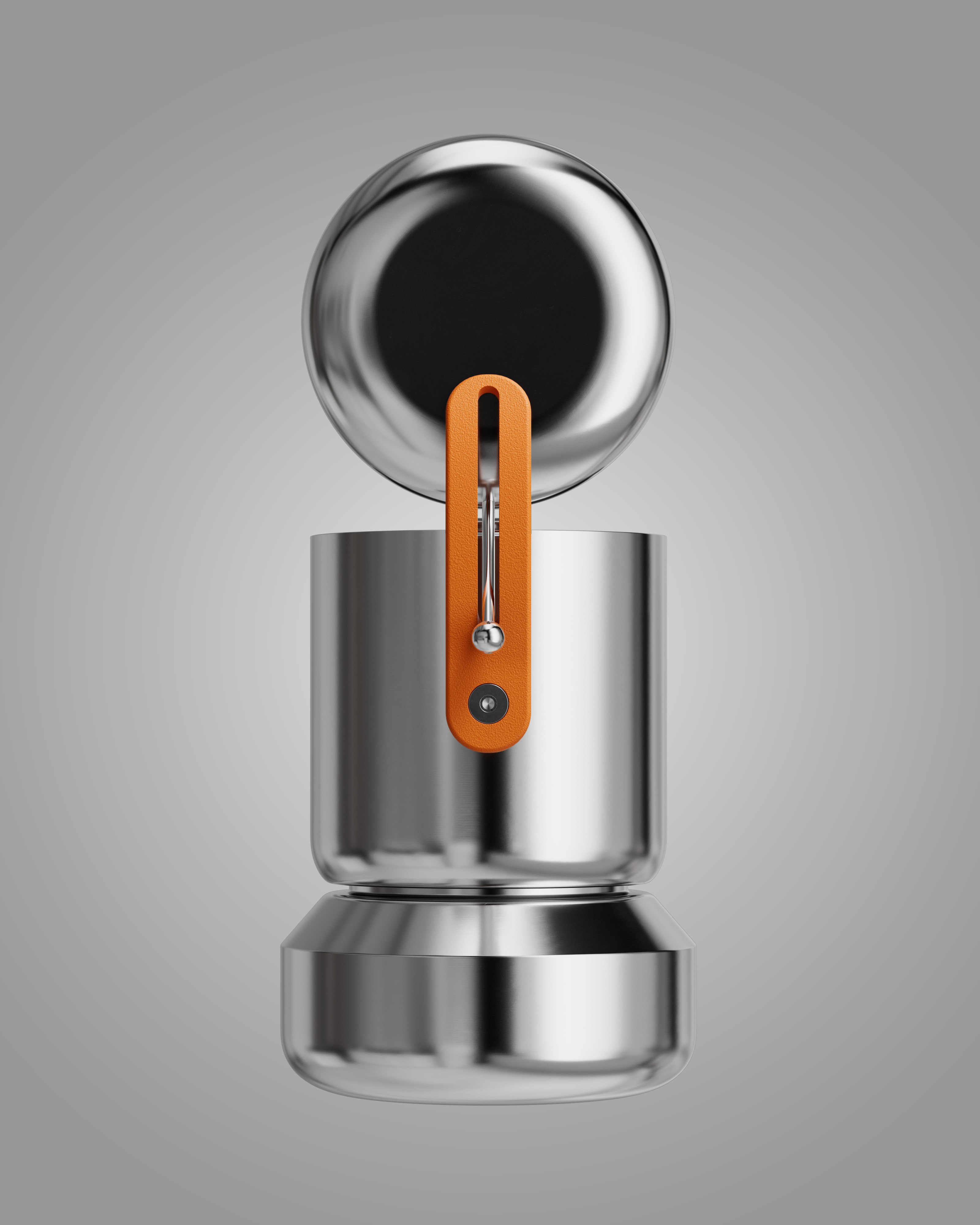 Back product render of the Margot stainless steel moka coffee maker